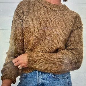 Z Supply Textured Romnie Whipstitch Tan Sweater (coconut)